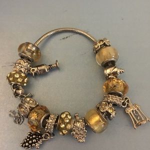 Bella perlina wine themed charm bracelet